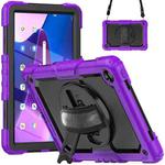 For Lenovo Tab M10 Plus 10.6 Gen 3rd Silicone Hybrid PC Tablet Case with Shoulder Strap(Purple)