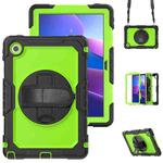 For Lenovo Tab 10.1 / ZhaoYang K10c Silicone Hybrid PC Tablet Case with Shoulder Strap(Yellow Green PC)