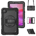 For Lenovo Tab K9 / Tab One Silicone Hybrid PC Tablet Case with Shoulder Strap(Black)