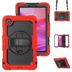 For Lenovo Tab K9 / Tab One Silicone Hybrid PC Tablet Case with Shoulder Strap(Red)