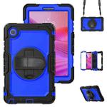 For Lenovo Tab K9 / Tab One Silicone Hybrid PC Tablet Case with Shoulder Strap(Blue PC)