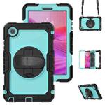 For Lenovo Tab K9 / Tab One Silicone Hybrid PC Tablet Case with Shoulder Strap(Light Blue PC)