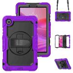 For Lenovo Tab K9 / Tab One Silicone Hybrid PC Tablet Case with Shoulder Strap(Purple)