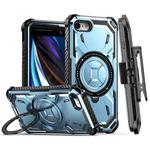 For iPhone SE 2022 / SE 2020 / 8 / 7 Armor Series Holder Phone Case with Back Clip(Blue)