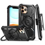 For iPhone 12 Armor Series Holder Phone Case with Back Clip(Black)