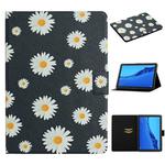 For Huawei MediaPad M5 lite 10.1 Flower Pattern Horizontal Flip Leather Case with Card Slots & Holder(Small Daisies)