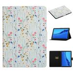 For Huawei MediaPad M5 lite 10.1 Flower Pattern Horizontal Flip Leather Case with Card Slots & Holder(Small Floral)