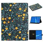 For Lenovo Tab M10 Plus Flower Pattern Horizontal Flip Leather Case with Card Slots & Holder(Yellow Fruit)