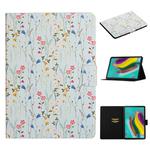 For Samsung Galaxy Tab S5e T720 Flower Pattern Horizontal Flip Leather Case with Card Slots & Holder(Small Floral)