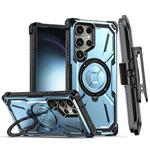 For Samsung Galaxy S23 Ultra 5G Armor Series Holder Phone Case with Back Clip(Blue)