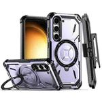 For Samsung Galaxy S23+ 5G Armor Series Holder Phone Case with Back Clip(Purple)