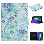 For iPad Pro 11 2020 Flower Pattern Horizontal Flip Leather Tablet Case with Card Slots & Holder(Purple Flower)