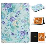 For iPad Mini 2019 Flower Pattern Horizontal Flip Leather Case with Card Slots & Holder(Purple Flower)