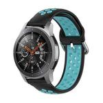 For Samsung Galaxy Watch 46mm / Gear S3 Universal Sports Two-tone Silicone Watch Band(Black Blue)