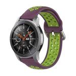For Samsung Galaxy Watch 46mm / Gear S3 Universal Sports Two-tone Silicone Watch Band(Purple Lime)