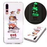 For Huawei P20 Pro Luminous TPU Soft Protective Case(Cats)