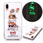 For Huawei P20 Lite Luminous TPU Soft Protective Case(Cats)