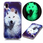 For Huawei P20 Lite Luminous TPU Soft Protective Case(Starry Sky Wolf)