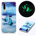 For Huawei P30 Luminous TPU Soft Protective Case(Butterflies)