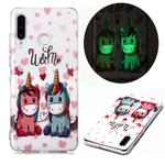 For Huawei P30 Lite Luminous TPU Soft Protective Case(Ferocious Wolf)