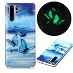 For Huawei P30 Pro Luminous TPU Soft Protective Case(Butterflies)