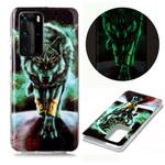 For Huawei P40 Pro Luminous TPU Soft Protective Case(Ferocious Wolf)