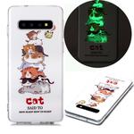 For Samsung Galaxy S10 Luminous TPU Soft Protective Case(Cats)