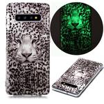 For Samsung Galaxy S10+ Luminous TPU Soft Protective Case(Leopard Tiger)