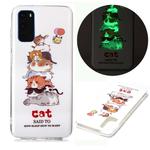 For Samsung Galaxy S20 Luminous TPU Soft Protective Case(Cats)
