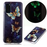 For Samsung Galaxy S20 Luminous TPU Soft Protective Case(Double Butterflies)