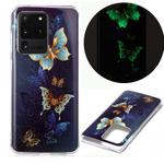 For Samsung Galaxy S20 Ultra Luminous TPU Soft Protective Case(Double Butterflies)