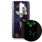 For Xiaomi Redmi Note 8 Pro Luminous TPU Soft Protective Case(Double Butterflies)