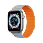 DUX DUCIS Magnetic Silicone Watch Band For Apple Watch SE 2022 40mm(Grey Orange)