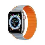DUX DUCIS Magnetic Silicone Watch Band For Apple Watch SE 2022 44mm(Grey Orange)