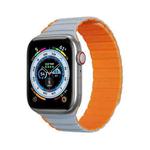 DUX DUCIS Magnetic Silicone Watch Band For Apple Watch 9 45mm(Grey Orange)