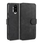 For OnePlus 8 Pro DG.MING Retro Oil Side Horizontal Flip Case with Holder & Card Slots & Wallet(Black)