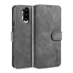 For OnePlus 8 Pro DG.MING Retro Oil Side Horizontal Flip Case with Holder & Card Slots & Wallet(Gray)