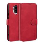 For OnePlus 8 Pro DG.MING Retro Oil Side Horizontal Flip Case with Holder & Card Slots & Wallet(Red)