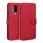 For Samsung Galaxy A21s DG.MING Retro Oil Side Horizontal Flip Case with Holder & Card Slots & Wallet(Red)