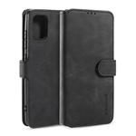 For Samsung Galaxy A41 (EU Version) DG.MING Retro Oil Side Horizontal Flip Case with Holder & Card Slots & Wallet(Black)