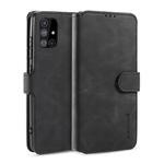 For Samsung Galaxy A51 5G DG.MING Retro Oil Side Horizontal Flip Case with Holder & Card Slots & Wallet(Black)