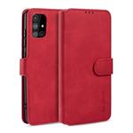 For Samsung Galaxy A51 5G DG.MING Retro Oil Side Horizontal Flip Case with Holder & Card Slots & Wallet(Red)