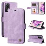 For Xiaomi Redmi Note 12S 4G Skin Feel Life Tree Metal Button Leather Phone Case(Purple)