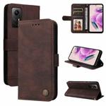 For Xiaomi Redmi Note 12S 4G Skin Feel Life Tree Metal Button Leather Phone Case(Brown)