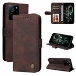 For Xiaomi 13T / Redmi K60 Ultra Skin Feel Life Tree Metal Button Leather Phone Case(Brown)