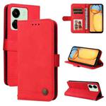 For Xiaomi Redmi 13C 4G Skin Feel Life Tree Metal Button Leather Phone Case(Red)