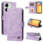 For Xiaomi Redmi 13C 4G Skin Feel Life Tree Metal Button Leather Phone Case(Purple)