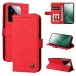 For Xiaomi 14 Skin Feel Life Tree Metal Button Leather Phone Case(Red)