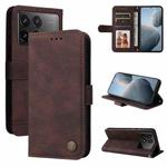 For Xiaomi Redmi K70 / K70 Pro Skin Feel Life Tree Metal Button Leather Phone Case(Brown)