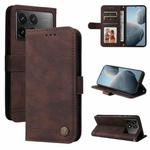 For Xiaomi Redmi K70E Skin Feel Life Tree Metal Button Leather Phone Case(Brown)